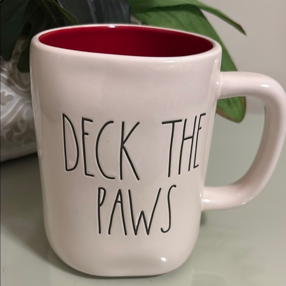 Rae Dunn 'Deck the Paws' Mug - Red Interior